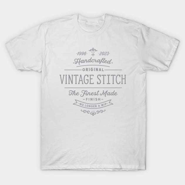 Vintage Stitch No Longer a Wip Gray T-Shirt by Cherry Hill Stitchery